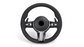 BMW forged carbon steering wheel with black leather grip and integrated control buttons