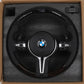BMW LED steering wheel upgrade in black leather with wooden trim and integrated control buttons