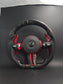 BMW performance steering wheel replacement with carbon fiber and red accents for enhanced grip and style